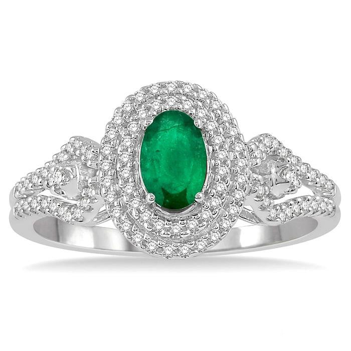 Oval Shape Gemstone & Diamond Ring