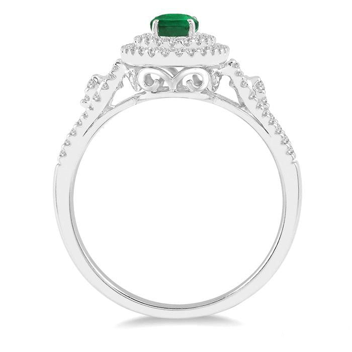 Oval Shape Gemstone & Diamond Ring
