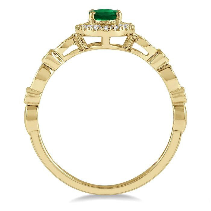 Oval Shape Gemstone & Diamond Ring