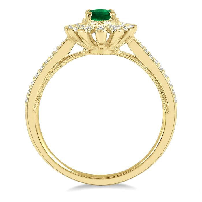 Oval Shape Gemstone & Diamond Ring