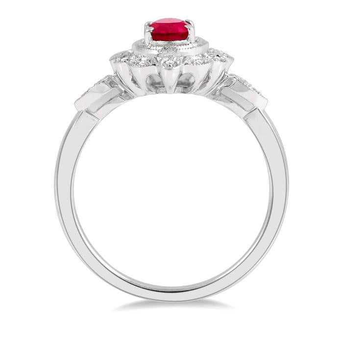 Oval Shape Gemstone & Diamond Ring