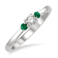 Round Shape Past Present & Future Gemstone & Diamond Ring