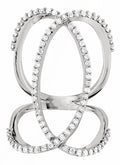 Diamond Oval Outline Double Loop Ring