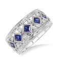 Princess Shape Gemstone & Diamond Fashion Band