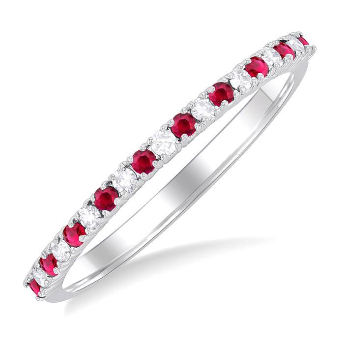Gemstone & Petite Diamond Band