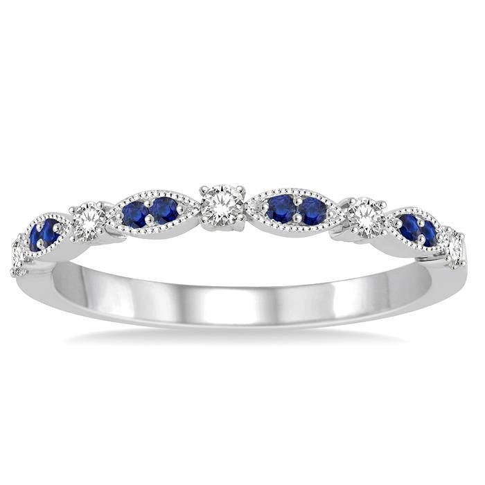 Gemstone & Diamond Wedding Band