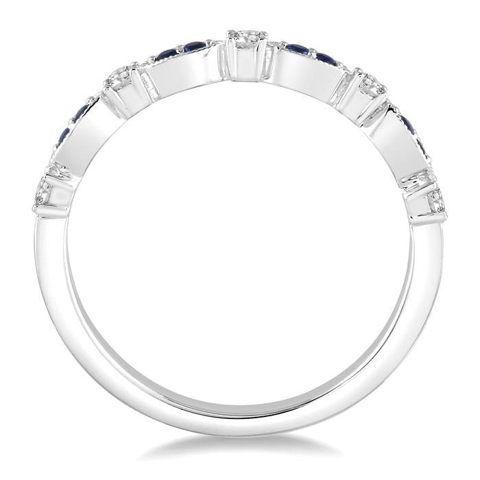 Gemstone & Diamond Wedding Band