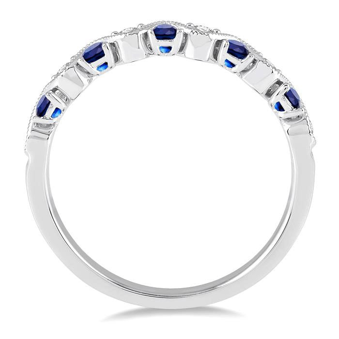Alternate Gemstone & Diamond Band