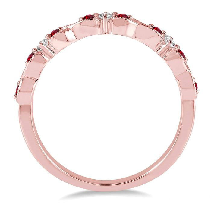 Gemstone & Diamond Wedding Band