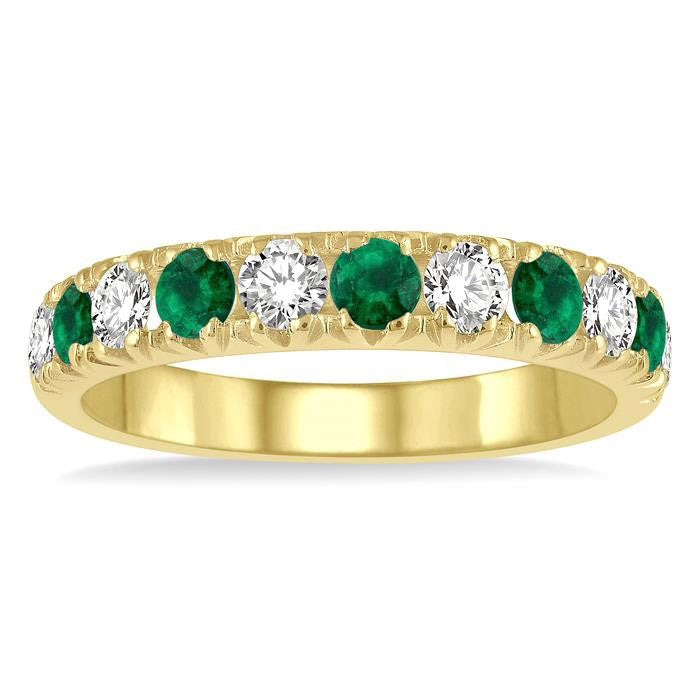 11 Stone Gemstone & Diamond Wedding Band