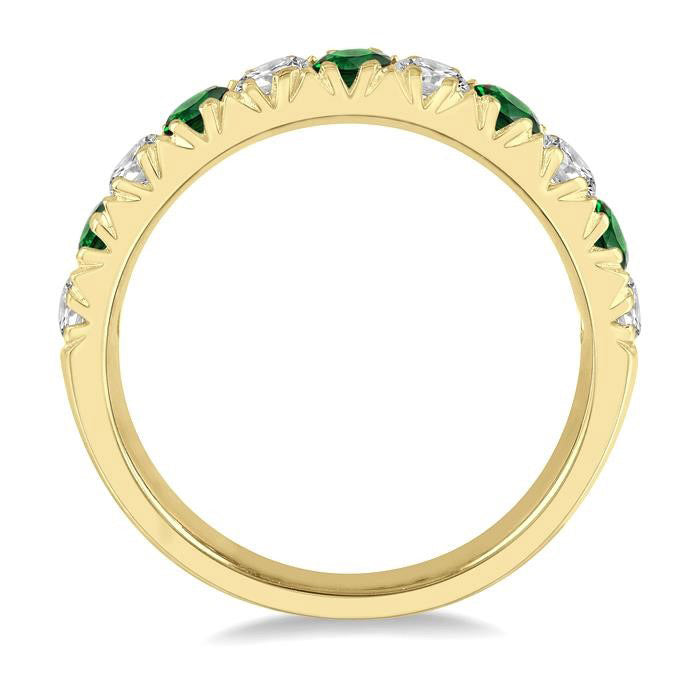 11 Stone Gemstone & Diamond Wedding Band