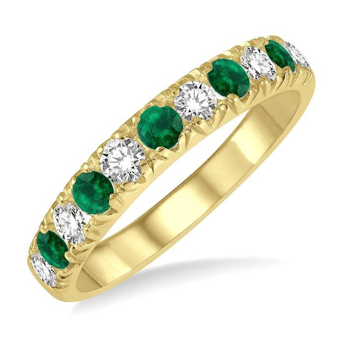 11 Stone Gemstone & Diamond Wedding Band