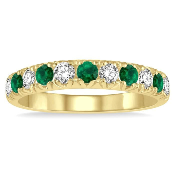 11 Stone Gemstone & Diamond Wedding Band