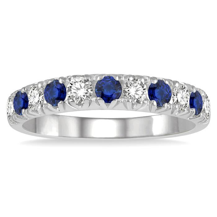 11 Stone Gemstone & Diamond Wedding Band