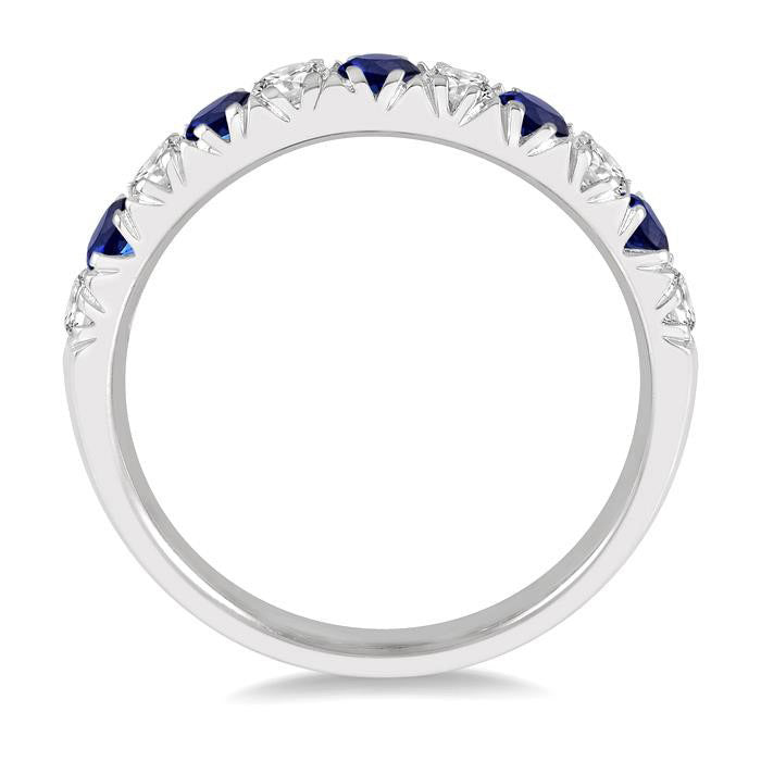 11 Stone Gemstone & Diamond Wedding Band