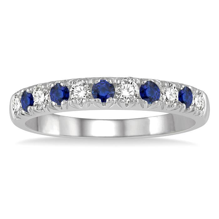 11 Stone Gemstone & Diamond Wedding Band