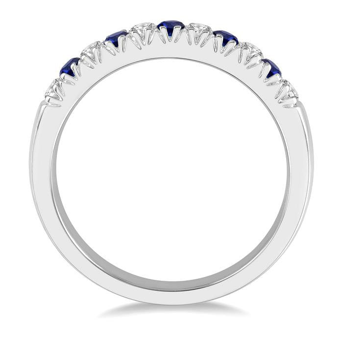 11 Stone Gemstone & Diamond Wedding Band