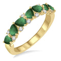 Calla Silhouette Grace Pear Shape Gemstone & Diamond Wedding Band
