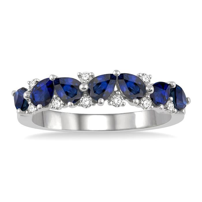 Pear Shape Gemstone & Diamond Band