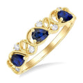 Pear Shape Gemstone & Diamond Band