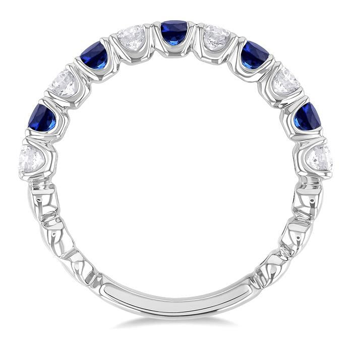 Alternate Gemstone & Diamond Wedding Band