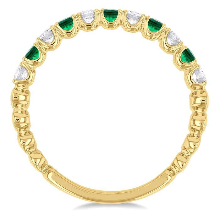Gemstone & Diamond Wedding Band