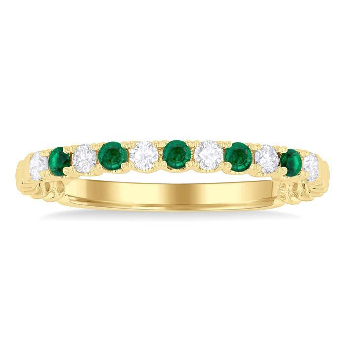 Alternate Gemstone & Diamond Wedding Band