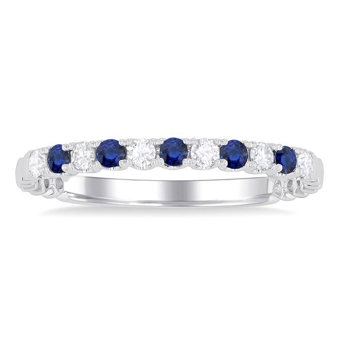 Gemstone & Diamond Wedding Band