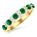 Alternate Gemstone & Diamond Band