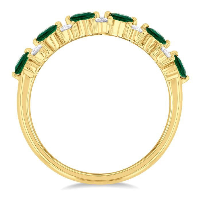 Alternate Gemstone & Diamond Band