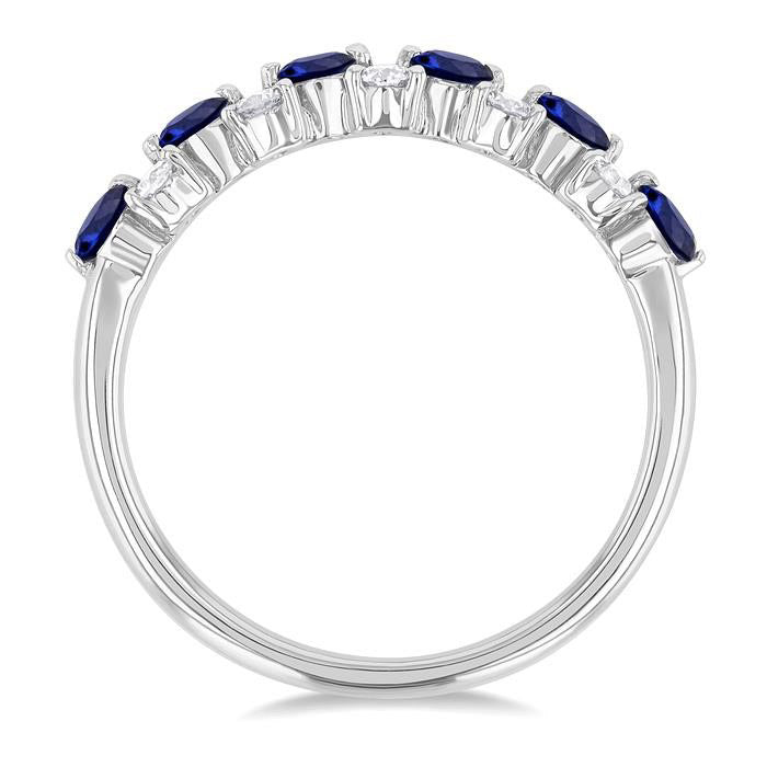 Alternate Gemstone & Diamond Band