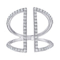 Diamond Squared Outline Open Ring