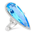 Pear Shape Gemstone & Halo Diamond Ring