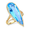 Pear Shape Gemstone & Halo Diamond Ring