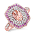 CaZenLux ThLoSol 14K Rose Gold Diamond Ring