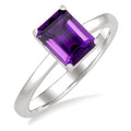 Emerald Shape Gemstone Solitaire Ring