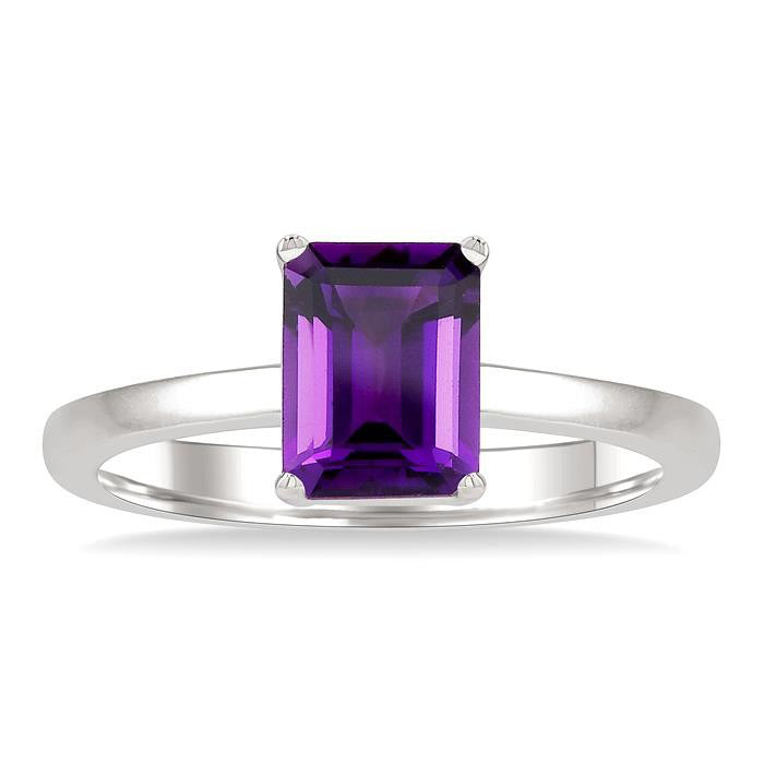 Emerald Shape Gemstone Solitaire Ring