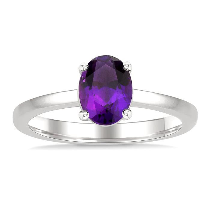 Oval Shape Gemstone Solitaire Ring