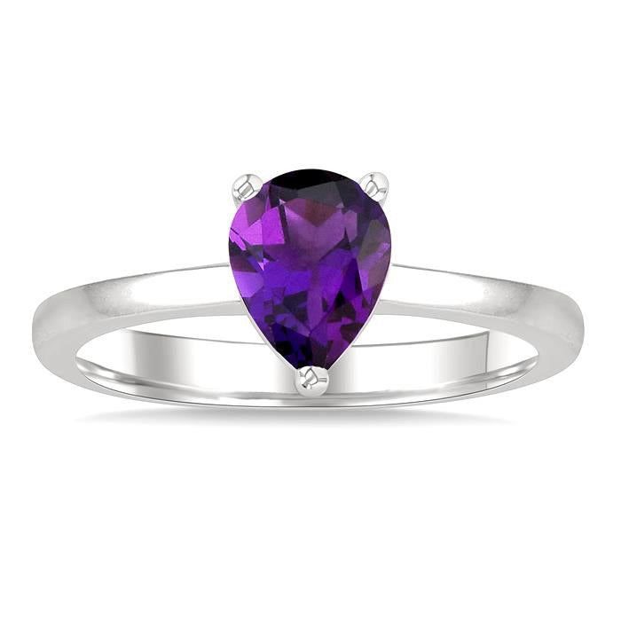 Pear Shape Gemstone Solitaire Ring