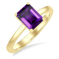 Emerald Shape Gemstone Solitaire Ring