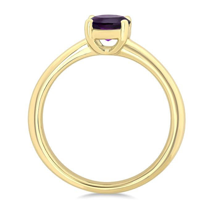 Oval Shape Gemstone Solitaire Ring