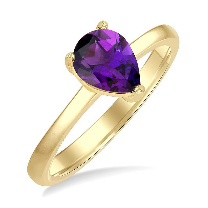Pear Shape Gemstone Solitaire Ring