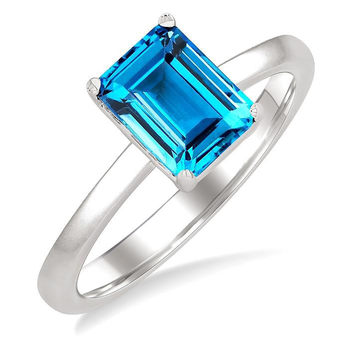 Emerald Shape Gemstone Solitaire Ring