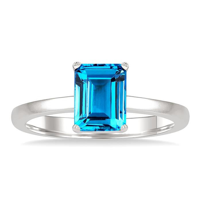 Emerald Shape Gemstone Solitaire Ring