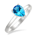 Pear Shape Gemstone Solitaire Ring