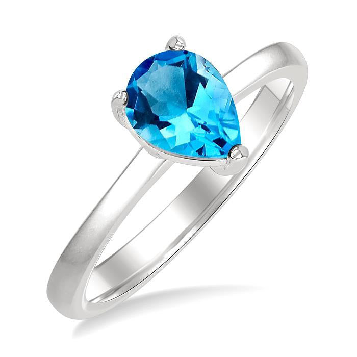 Pear Shape Gemstone Solitaire Ring