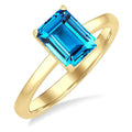Emerald Shape Gemstone Solitaire Ring