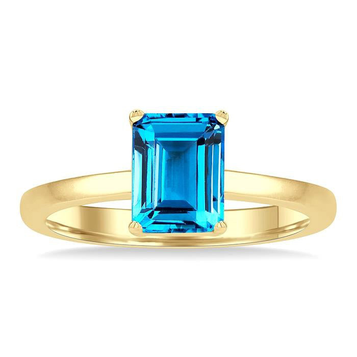 Emerald Shape Gemstone Solitaire Ring
