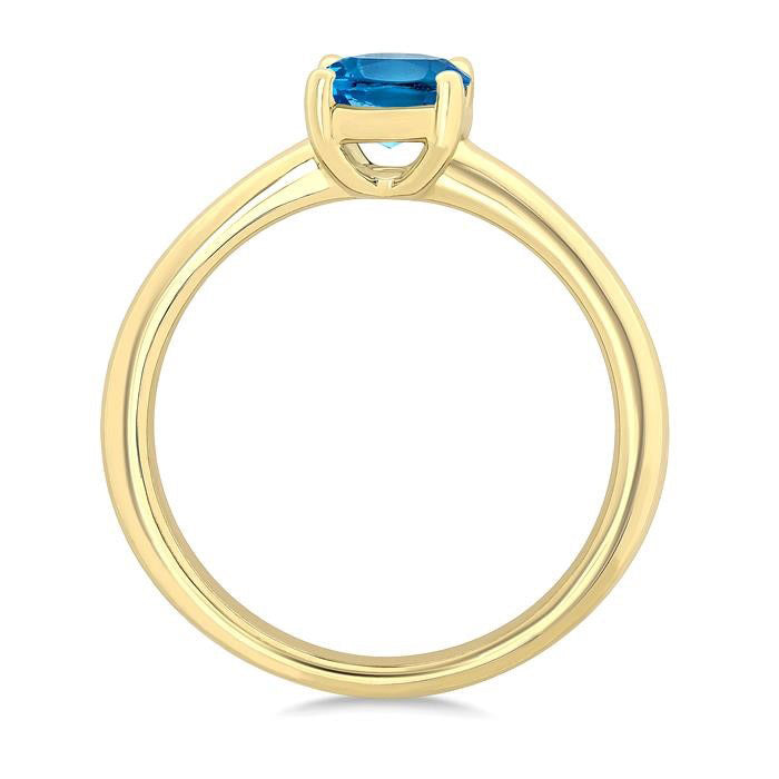 Oval Shape Gemstone Solitaire Ring