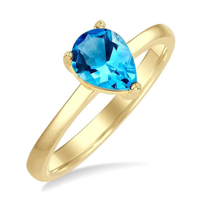 Pear Shape Gemstone Solitaire Ring